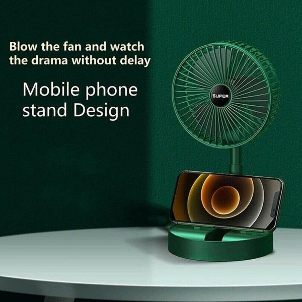 Rechargeable Portable Telescopic Folding Table Fan – 3-Speed Adjustable Desk Fan